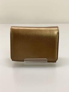 BARNEYS NEWYORK◆3つ折り財布/フェイクレザー/GLD/レディース