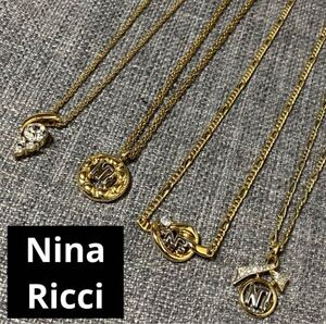 【m】美品 Nina Ricci ニナリッチ ネックレス 4点セット ゴールドカラー ストーン まとめ売り