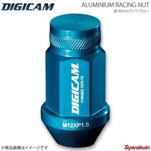 DIGICAM アルミレーシングナット 袋タイプ P1.25 19HEX 45mm ライトブルー 20本入 インプレッサWRX STI GDB H16/6-H19/9 AN6F4512LB-DC