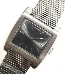 T01/061 LONGINES ロンジン 手巻 スクエア 腕時計 メッシュブレス SS