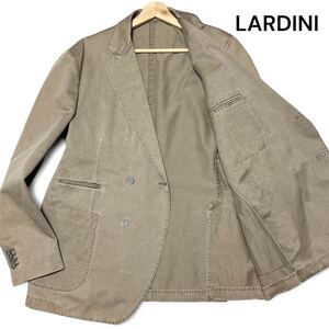 超激レア!!◎XXLサイズ!!ラルディーニ【イタリアの装い】LARDINI ドクロ ボタン アンコン ジャケット ベージュ コットン イタリア製 メンズ