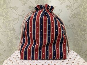 巾着袋 巾着　星　ストライプ　ハンドメイド ミニ巾着 drawstring bag handcrafted 