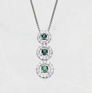 ◎中古美品◎１８金WG　アレキサンドライト　0.41ｃｔ　ダイヤ　0.51ct　ペンダント付ネックレス