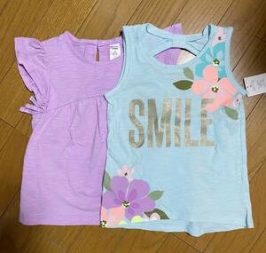 新品 2枚セット 100 105 ★ Carter’s ガールズ 半袖 Tシャツ キャミソール 4T 女の子 花柄 チュニック カーターズ フリル トップス