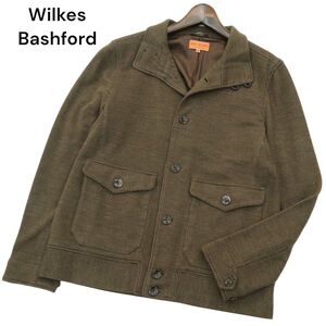 Wilkes Bashford タカキュー 秋冬 ウール混★ 千鳥チェック スタンドカラー ワーク ジャケット カバーオール Sz.M　メンズ　A4T05427_5#N