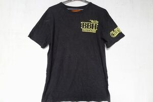 B.B.H LABEL/BOUR BON HOUSE/半袖Tシャツ/バックプリント/パイル生地プリント/ロゴプリント/カジュアル/黒/ブラック/XLサイズ(8/24R)