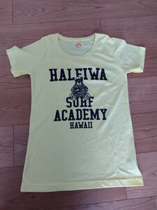 HALEIWA 半袖Tシャツ Tシャツ ハレイワ ハワイ Hawaii ベアー クマ イエロー 黄色 フリーサイズ 写真より濃い黄色です ナンバー