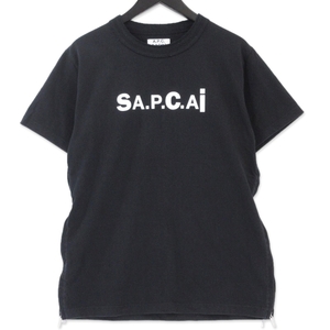 A.P.C. × sacai アーペーセー サカイ 半袖Tシャツ T-SHIRT KIYO M26978 レディース キヨ ブラック 黒 S 70015682