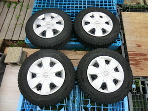 145/80R13 DUNLOP WINTERMAXX WM01 スチール 13×4.00B 100/4H ハブ54 4本組 管理SK16R310-SH2337