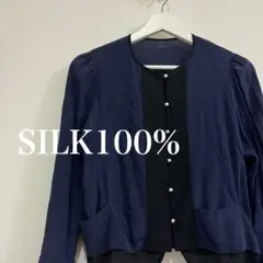 SILK100%　シルク100％　長袖　トップス　薄手