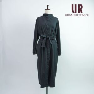 美品 SENSE OF PLACE by URBAN RESEARCH センス オブ プレイス リネンコットン ロングシャツガウン トップス レディース 黒 サイズF*PC179