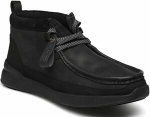 送料無料 CLARKS 26.5cm ブーツ MI-X テクノロジー レースアップ ブラック レザー ワラビー ビジネス スニーカー マウンテン XXX35