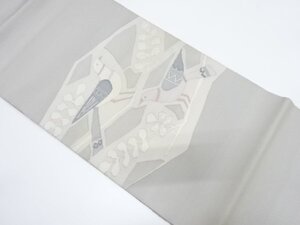 ys7151499; 枝葉に鳩模様織り出し袋帯（材料）【アンティーク】【着】