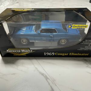 《箱付き》【1/18スケール】1969 Cougar Eliminator American Muscle ミニカー 模型 コレクション放出 メタルダイキャスト 1700個限定