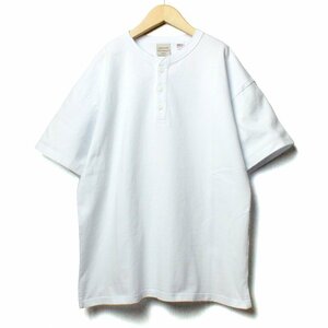 新品 Goodwear グッドウェア ヘンリーネック 半袖 Tシャツ レギュラーシルエット ヘビーウェイト 肉厚 厚手 ホワイト 白 XL LL 2L