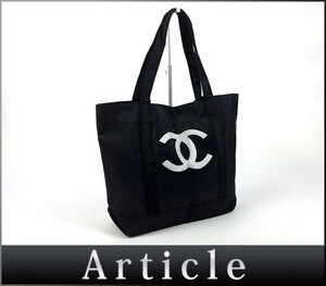 800556★ 美品 CHANEL シャネル ノベルティ トートバッグ 鞄 肩掛け ココマーク スパンコール ナイロン ブラック レディース/ B