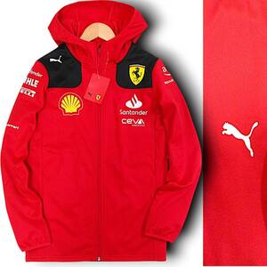 定2.5万 新品◆PUMA×Scuderia Ferrari◆フェラーリ チーム フーデッド ソフトシェル ジャケット US XS JPN S 赤◆プーマ パーカー◆J202