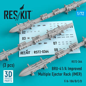 ◆◇RESKIT【RS72-0364】1/72 F/A-18A/B/C/Dほか用 BRU-41/A (IMER) 爆弾架 (3個入り)(汎用)◇◆　　