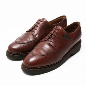 W2706▲フランス製 パラブーツ/Paraboot アヴィニョン/Avignon Uチップ/レザーシューズ 革靴 ブラウン 約24.5cm相当