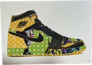 【世界100枚限定 1円スタート!!】DEATH NYC NIKE AIR JORDAN1 × Louis Vuitton エアジョーダン 現代アート ポップアート ポスター 