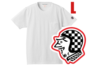 SUPER HEAVY WEIGHT スSPEED ADDICT TRADE MARK POCKET T-shirt WHITE L/ポケットポケtワンポイントfruit of the loomフルーツオブザルーム