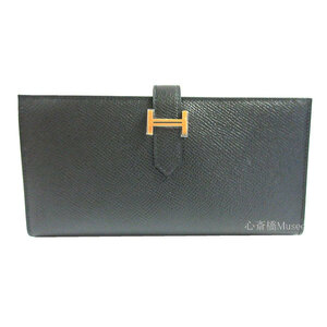 ≪ 新品 ≫ HERMES　エルメス　ベアンスフレ エプソン 黒 ゴールド金具 B刻印 HERMES Bearn Souffle Epson　Black Gold Backle