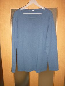 UNIQLO　ユニクロ　Tシャツ　長袖　綿100％　ブルー　XXL