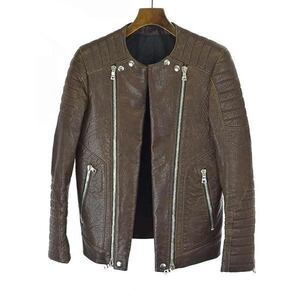 BALMAIN HOMME バルマン オム 13SS レザーバイカージャケット ブラウン 44 ITPD7YNA3KAW