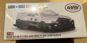 新品　未使用　未開封　MINI GT 1/64 日産 スカイライン GT-R R34 街道 V2 Aero パトカー 右ハンドル KHMG120