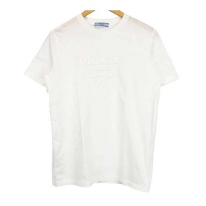 プラダ ロゴ ワッペン Tシャツ 35838R S162 124R レディース ホワイト PRADA 中古 【アパレル・小物】