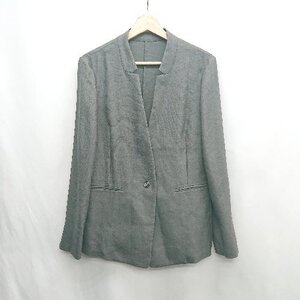 ◇ ⊂ green label relaxing UNITED ARROWS ノーカラー 長袖 ジャケット サイズ42 グレー レディース E