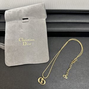 NA★1円〜保管品 Christian Dior クリスチャンディオール ネックレス ペンダントブランド ヴィンテージ アクセサリー Dior ゴールドカラー 