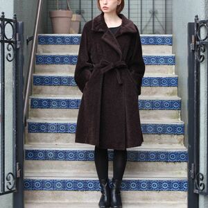 MAX MARA WHITE TAG ALPACA BREND BELTED OVER COAT MADE IN ITALY/マックスマーラ白タグアルパカ混ウールベルテッドオーバーコートり