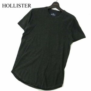 HOLLISTER ホリスター 春夏 ヘリンボーン柄★ 半袖 ニット カットソー Tシャツ Sz.M　メンズ グレー　A3T05258_5#D