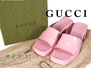 【未使用品】グッチ GUCCI ラバー サンダル ローズ ピンク サイズ37 624730送料無料 15679005