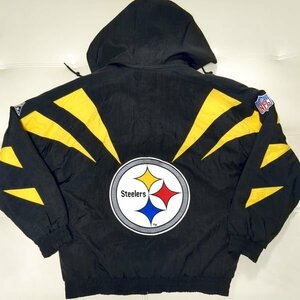 スティーラーズ 中綿ジャケット S パーカー 90s ヴィンテージ スタジャン アメフト APEX ONE NFL PROLINE Pittsburgh Steelers