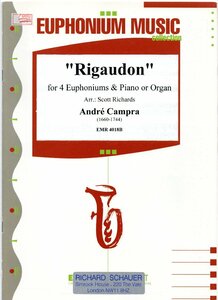 送料無料 楽譜 アンドレ・カンプラ：リゴドン 4本のユーフォニアム（トロンボーン） &ピアノ(オルガン) 試聴可 S.リチャーズ編