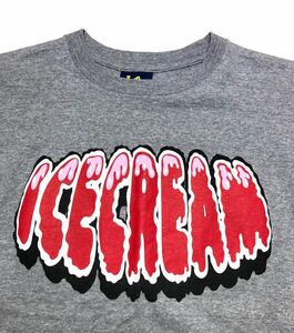 ビリオネアボーイズクラブ ICE CREAM アイスクリーム Tシャツ フロントロゴ グレー Sサイズ