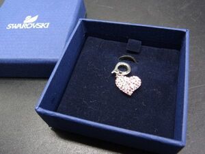 SWAROVSKI スワロフスキー ラインストーン ハートモチーフ チャーム アクセサリー レディース シルバー系×ピンク系 DG7616