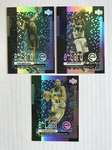 00-01 Upper Deck　e-Card（Reggie Miller, Anfernee Hardaway, Shareef Abdur-Rahim）3枚セット