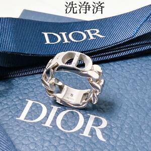 人気品＊ディオール dior CD リング 指輪 メンズ シルバー ON172 チェーンリンク アクセサリー ジュエリー ディオールオム