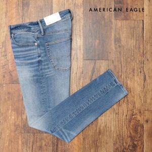 AMERICAN EAGLE/31インチ/美脚デニムパンツ 0117-6625 ストレッチ快適 ウォッシュ加工 テーパード 新品/青/ブルー/ih285/