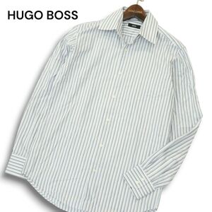 イタリア製★ HUGO BOSS ヒューゴボス 通年★ ストライプ 長袖 シャツ Sz.38 15 メンズ　A4T13880_C#C