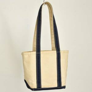 美品！ 希少！ 70s 80s L.L.Bean USA製 サイドタグ ロングハンドル トートバッグ スモール ネイビー BOAT & TOTE ビンテージ アウトドア 紺