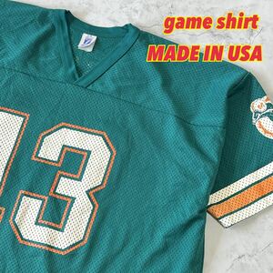 LOGO7 ヴィンテージ USA製 ゲームシャツ　半袖Tシャツ　NFL マイアミ・ドルフィンズ　ロゴプリント　13番　ビッグサイズXXL オーバーサイズ