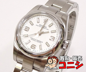 【神戸の質屋】【ROLEX/ロレックス】オイスターパーペチュアル 腕時計 白文字盤 176200 レディース オーバーホール済み【送料無料】j4146m