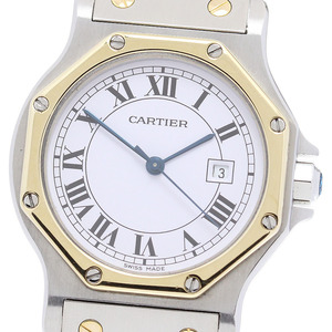 カルティエ CARTIER 81037288 サントスオクタゴンLM デイト 自動巻き ボーイズ 良品 _846200