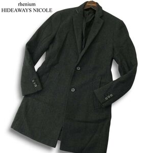 rhenium HIDEAWAYS NICOLE ハイダウェイ ニコル 秋冬 ウール混★ ツイード調 スリム チェスター コート Sz.46　メンズ　A4T11971_B#N