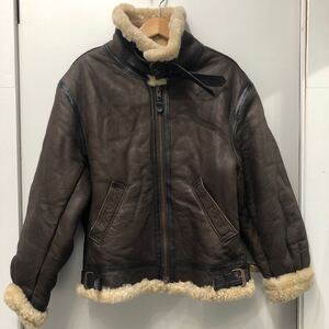 TYPE B-3 COMBAT CLOTHING ムートン フライトジャケット Lサイズ 羊革 36348092 822051 ダークブラウン メンズ ヴィンテージ レザー