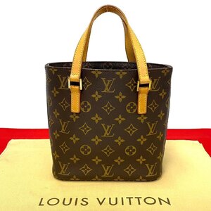 極 美品 袋付き LOUIS VUITTON ルイヴィトン ヴィンテージ ヴァヴァン PM モノグラム レザー ハンドバッグ ミニ トートバッグ 茶 77240